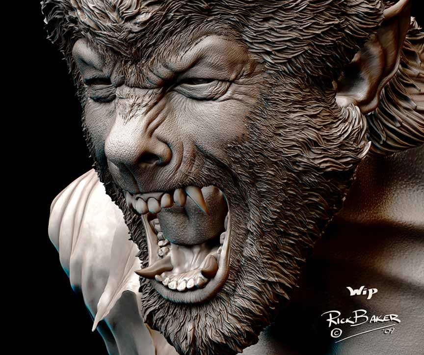 Rick Baker’s Transformation Concept Art for The Wolfman Werewolf News